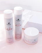 Een set bestaande uit shampoo, conditioner en haarmasker. - tophaircosmatic