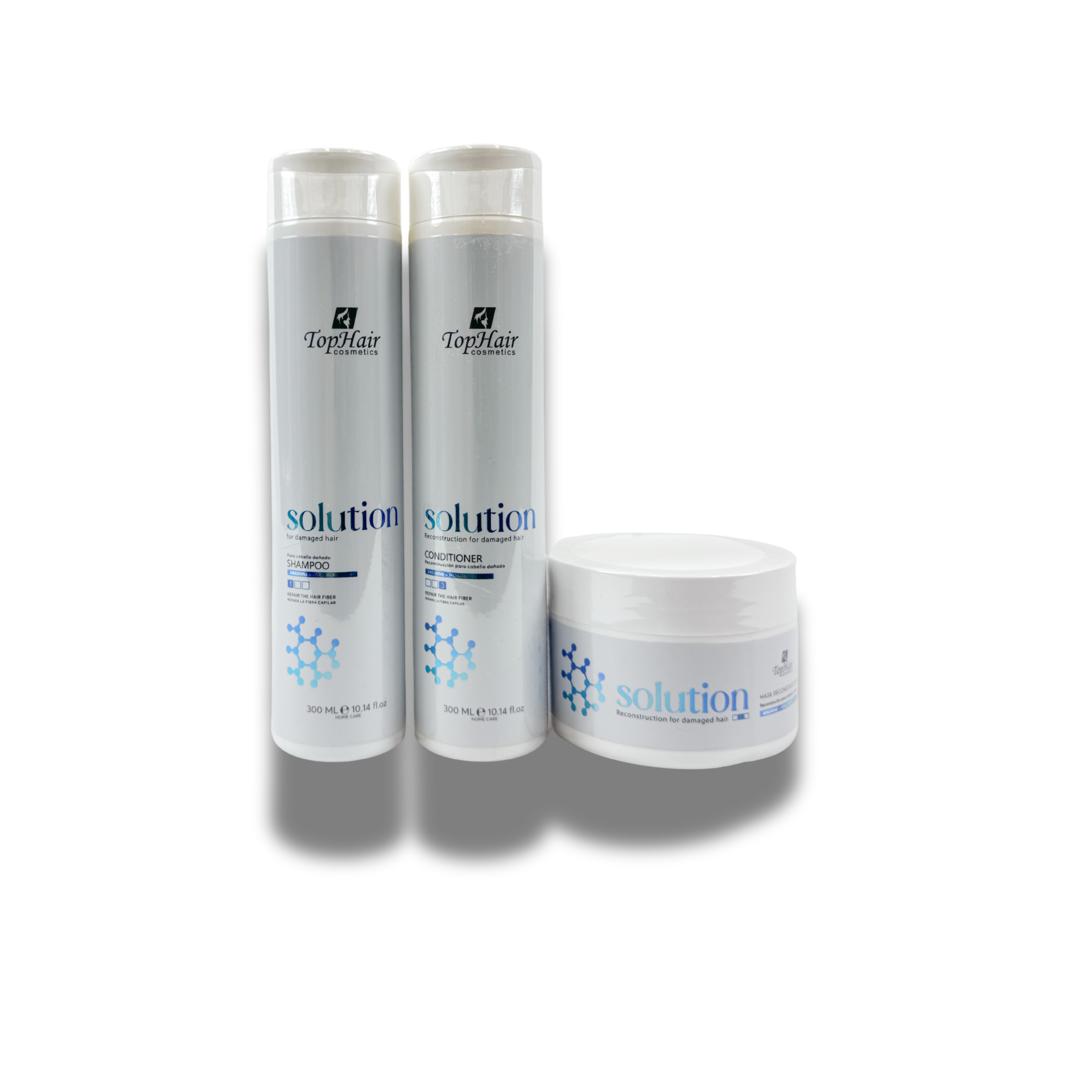 Solution pakket shampoo, conditioner en haar masker